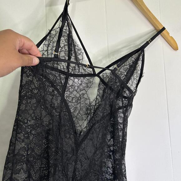 Victoria’s Secret Floral Lace Cutout Lace Slip Gown Lingerie Women's Medium - Picture 3 of 7